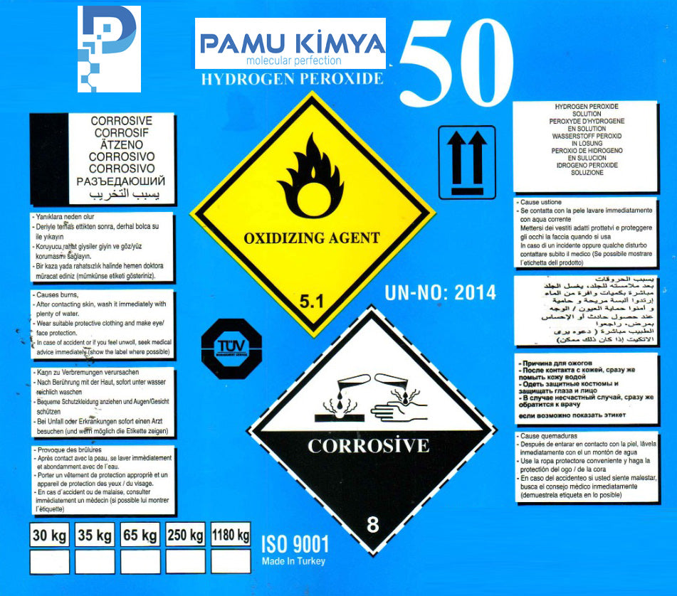 Hydrogen Peroxide 50% Technical Type 65 Kg Drum 